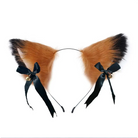 Fuzzy Kitty Cat Ear Headband with Bells and Ribbons - cat ears