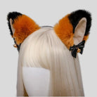 Fuzzy Kitty Cat Ear Headband with Bells and Ribbons - cat ears