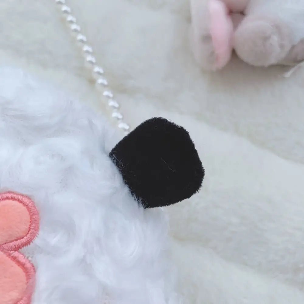 Fuzzy Lamb Sheep Plush Handbag for Pastel Kawaii Style - Cosparty