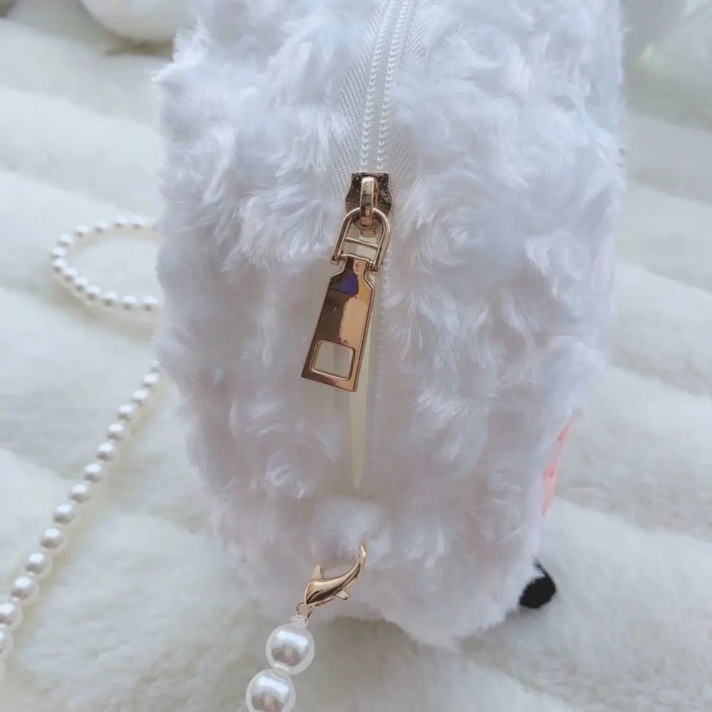 Fuzzy Lamb Sheep Plush Handbag for Pastel Kawaii Style - Cosparty