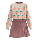 Fuzzy Peach and Strawberry Long Sleeve Sweatshirt for Kawaii Style - Cosparty