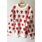 Fuzzy Peach and Strawberry Long Sleeve Sweatshirt for Kawaii Style - sweater