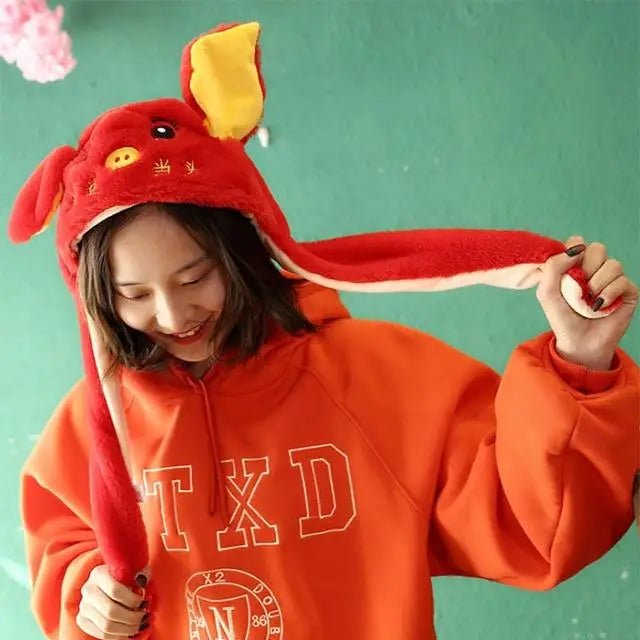 Fuzzy Puppy Hat with Spinning Ears for Winter Warmth - Cosparty