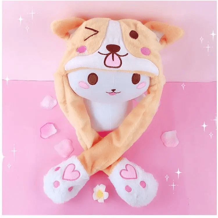 Fuzzy Puppy Hat with Spinning Ears for Winter Warmth - Cosparty