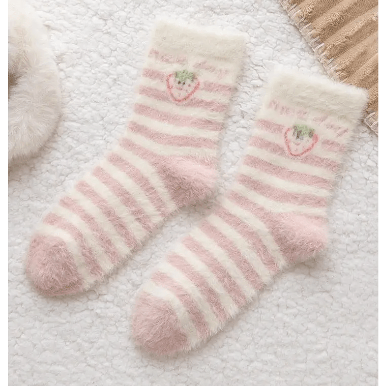 Fuzzy Strawberry Socks for Ultimate Comfort and Style - Cosparty