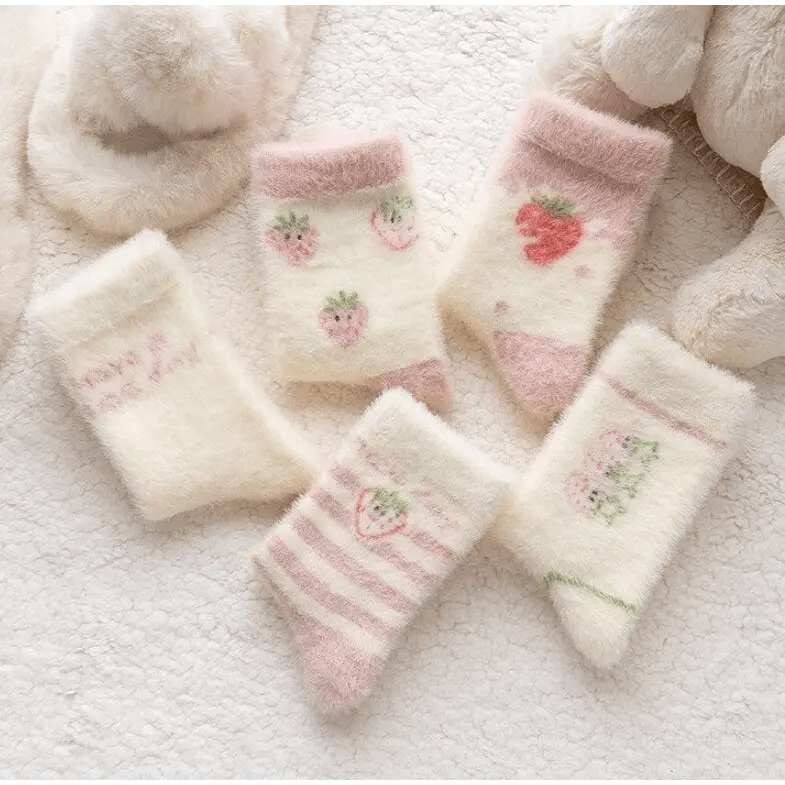 Fuzzy Strawberry Socks for Ultimate Comfort and Style - Cosparty