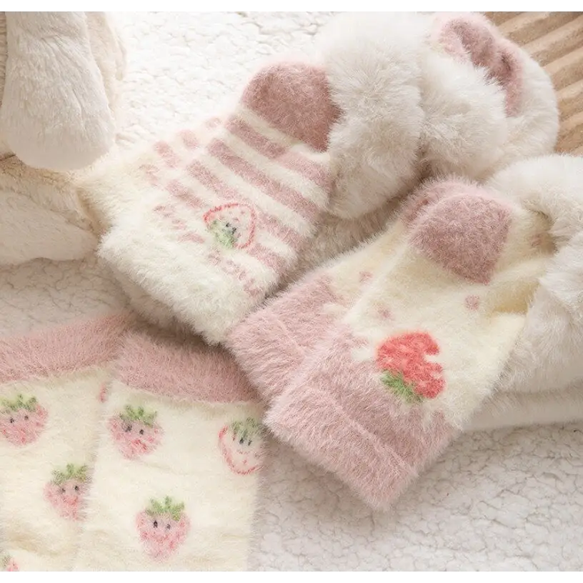 Fuzzy Strawberry Socks for Ultimate Comfort and Style - socks