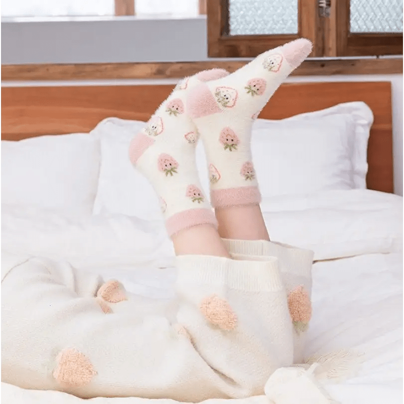 Fuzzy Strawberry Socks for Ultimate Comfort and Style - Cosparty
