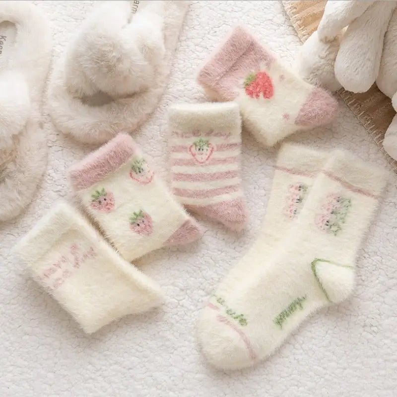 Fuzzy Strawberry Socks for Ultimate Comfort and Style - Cosparty
