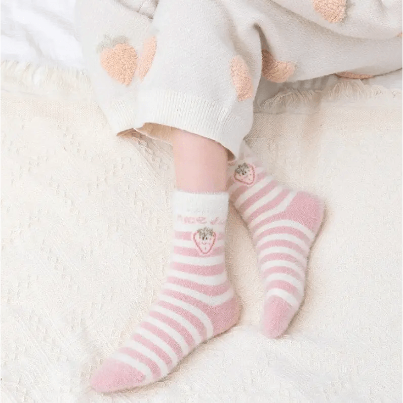 Fuzzy Strawberry Socks for Ultimate Comfort and Style - Cosparty
