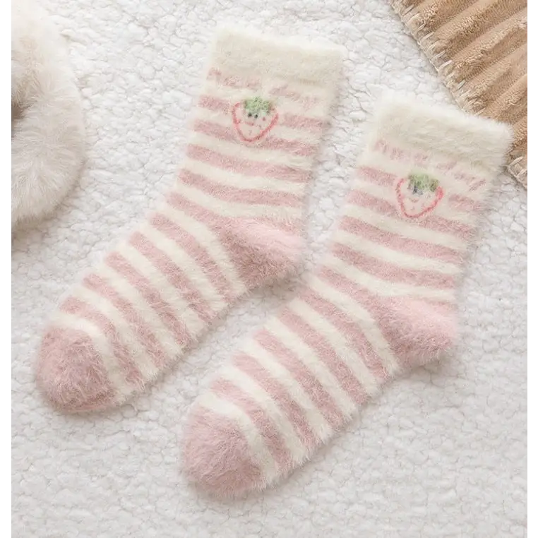 Fuzzy Berry Socks - berries, berry, furry socks, fuzzy socks, socks Cosparty