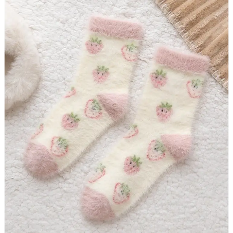 Fuzzy Berry Socks - berries, berry, furry socks, fuzzy socks, socks Cosparty