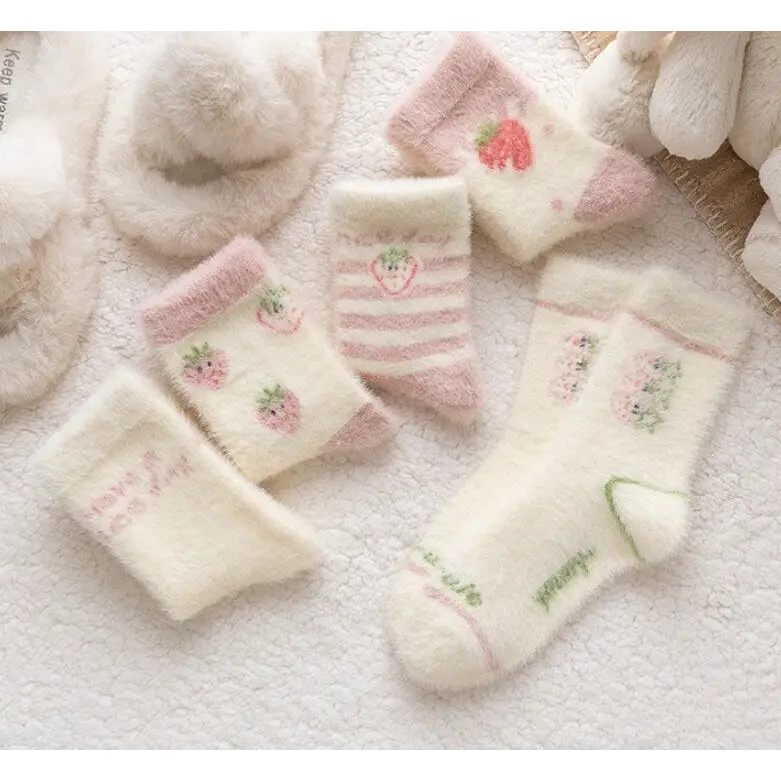 Fuzzy Strawberry Socks for Ultimate Comfort and Style - socks