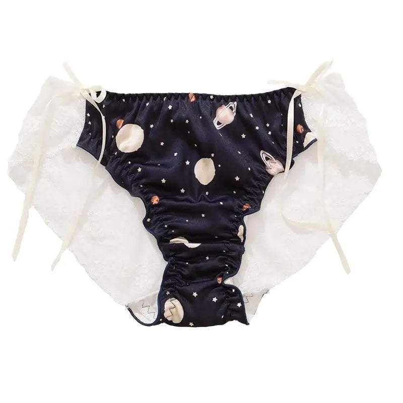 Galaxy Patterned Ruffled Lace Back Undies in New Condition Org Instock - underwear