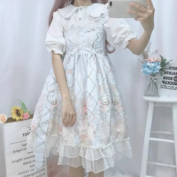 Genuine Lolita Dress in Pastel Pink with Victorian Inspired Design - dress