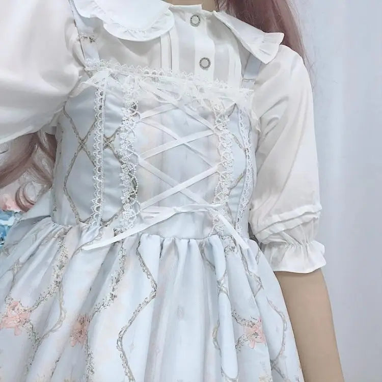 Genuine Lolita Dress in Pastel Pink with Victorian Inspired Design - dress