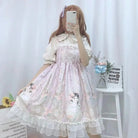 Genuine Lolita Dress in Pastel Pink with Victorian Inspired Design - Cosparty