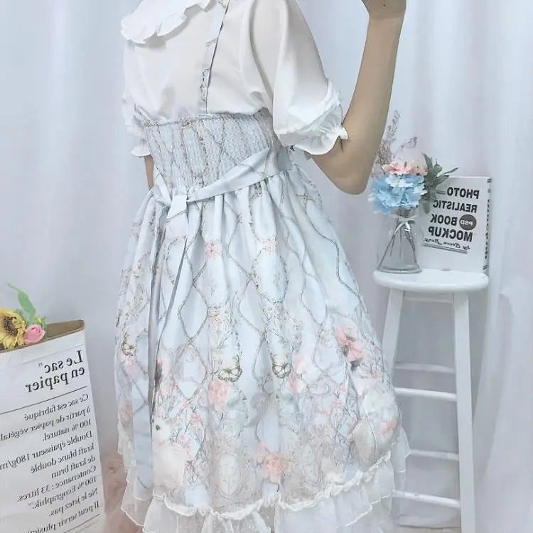 Genuine Lolita Dress in Pastel Pink with Victorian Inspired Design - dress