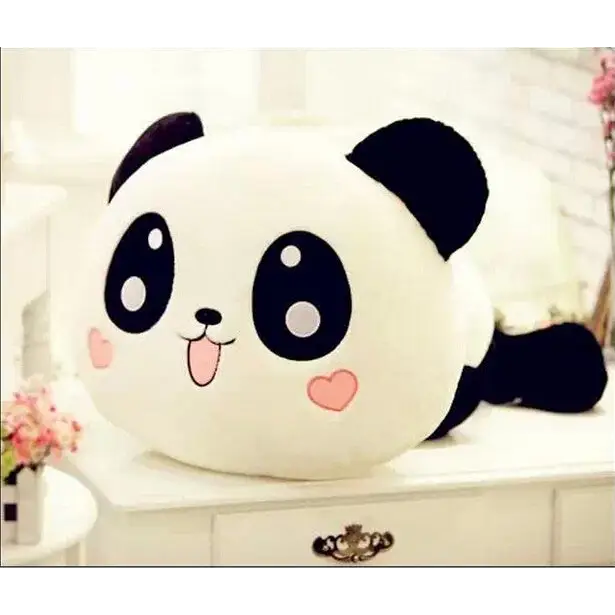 Giant Plush Panda Pillow with Cute Anime-Inspired Face - Plush