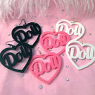 Glamorous Laser-Cut Heart Hoop Earrings in New Condition - earrings