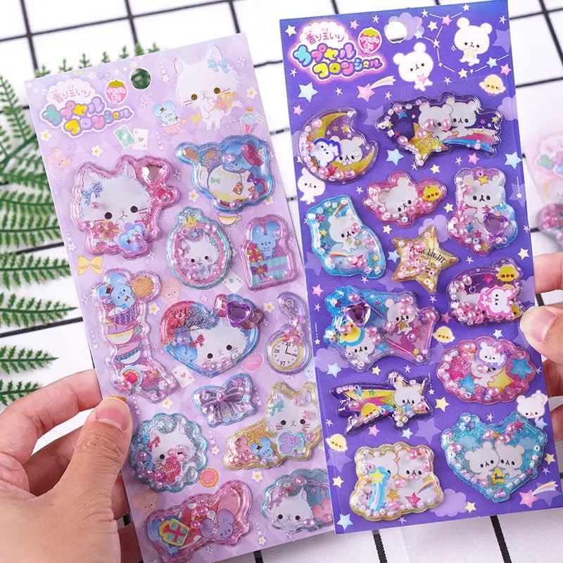 Glittering 3D Puffy Kitty Cat Stickers - Cosparty