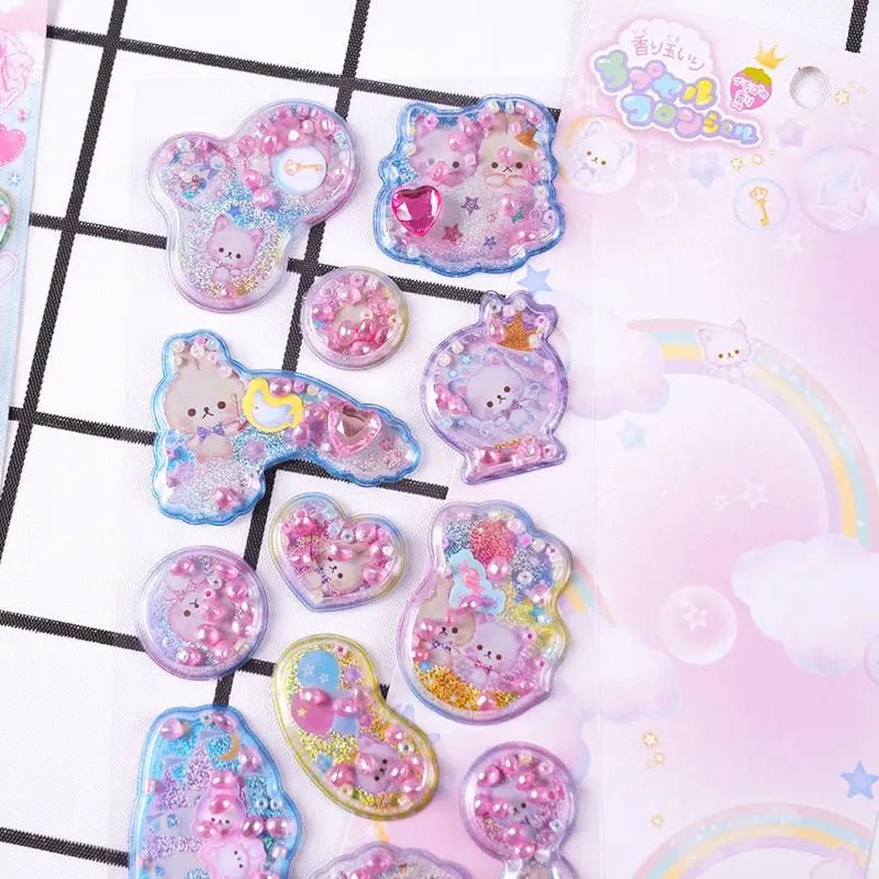 Glittering 3D Puffy Kitty Cat Stickers - Cosparty