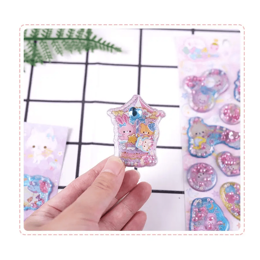 Glittering 3D Puffy Kitty Cat Stickers - Cosparty