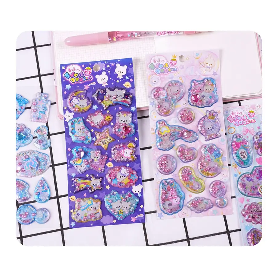 Glittering 3D Puffy Kitty Cat Stickers - stickers