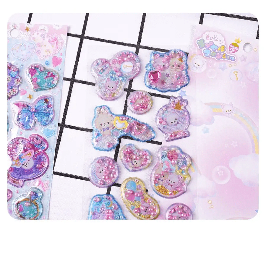Glittering 3D Puffy Kitty Cat Stickers - Cosparty