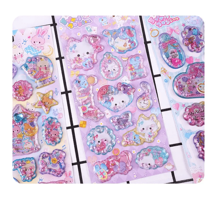 Glittering 3D Puffy Kitty Cat Stickers - Cosparty