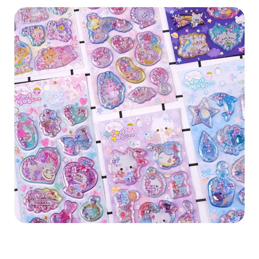 Glittering 3D Puffy Kitty Cat Stickers - Cosparty