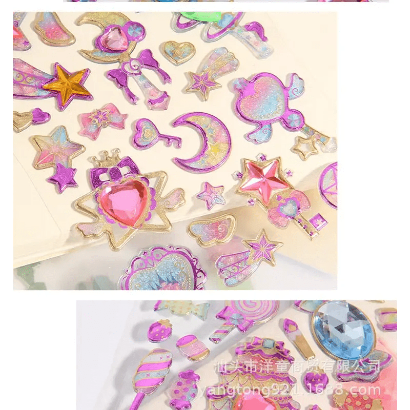 Glittering 3D Puffy Wand and Star Stickers for Decoration - Cosparty