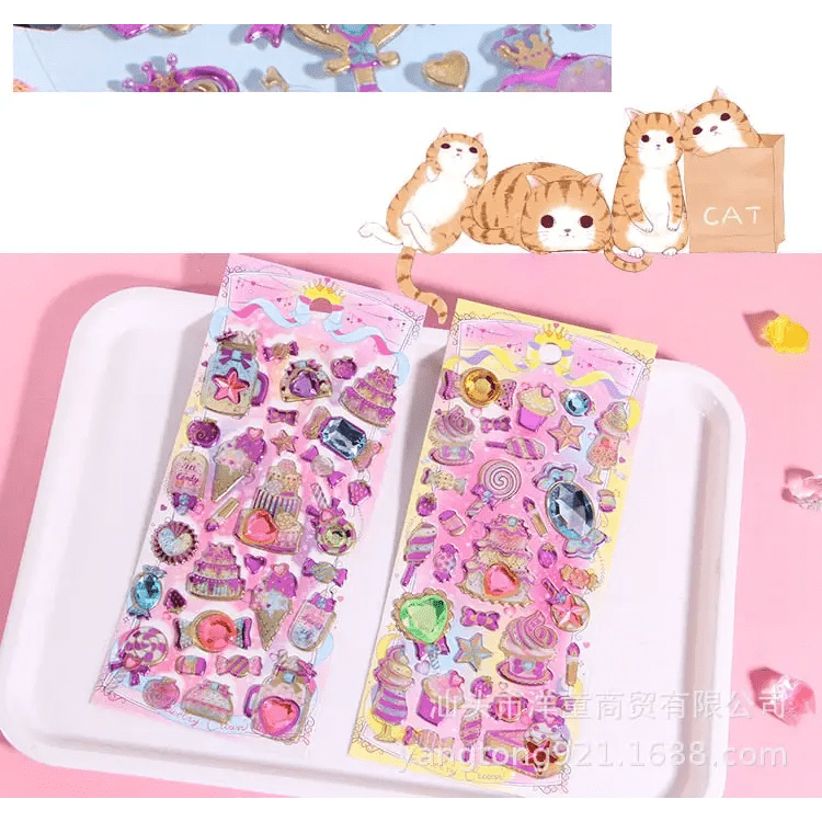 Glittering 3D Puffy Wand and Star Stickers for Decoration - Cosparty