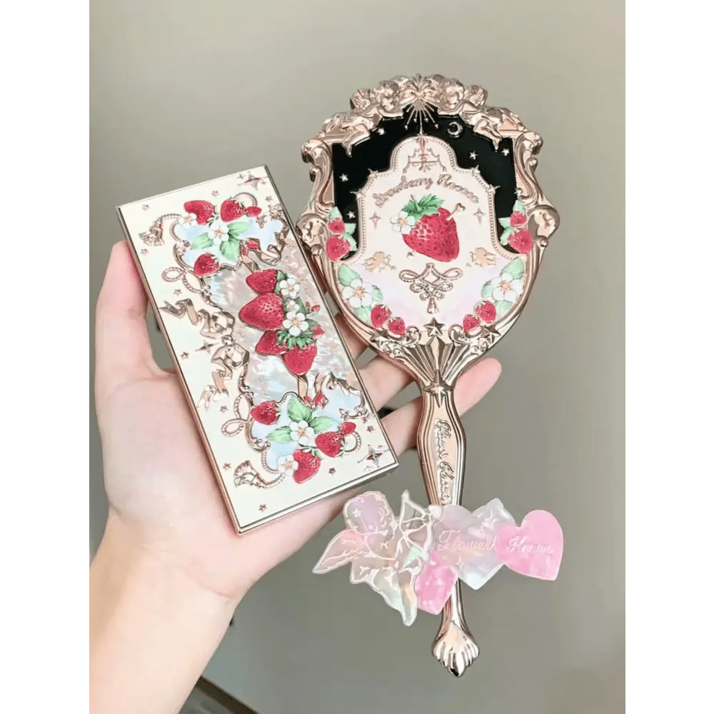 Glittering Strawberry Berry Angelic Makeup Mirror for Vanity Display - Cosparty