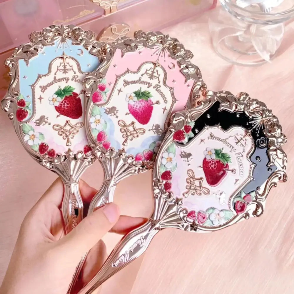 Glittering Strawberry Berry Angelic Makeup Mirror for Vanity Display - mirror