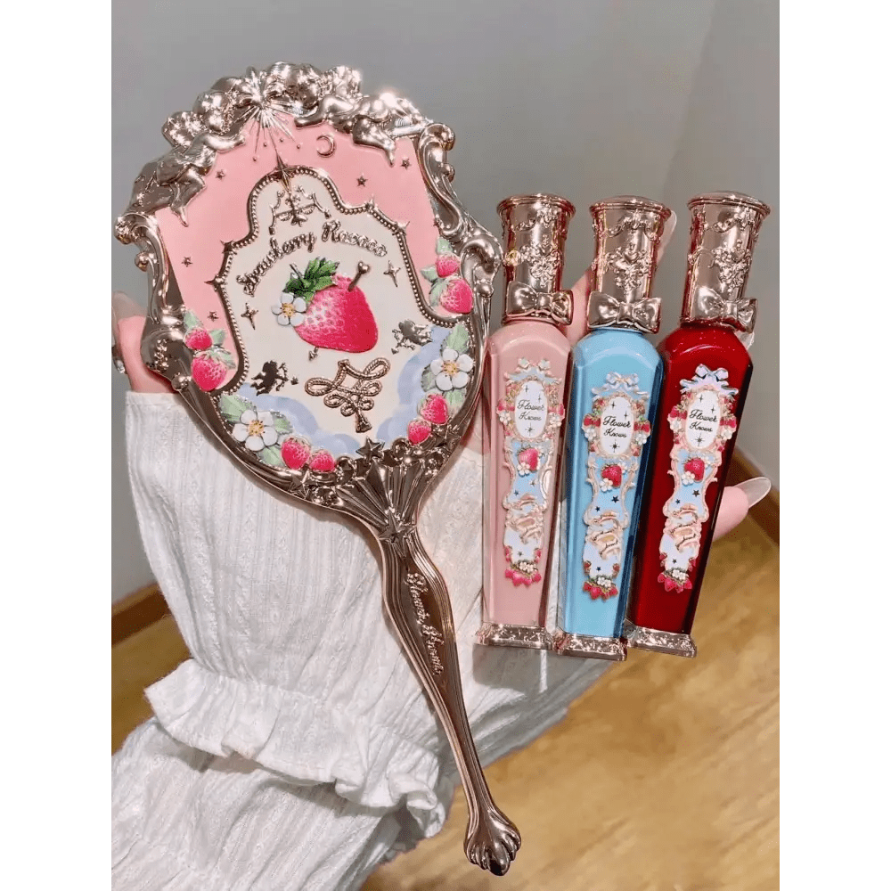 Glittering Strawberry Berry Angelic Makeup Mirror for Vanity Display - Cosparty