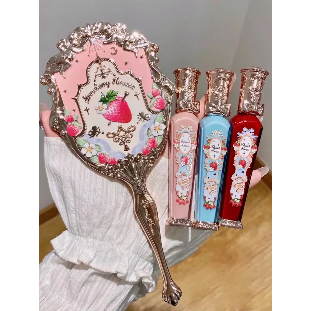 Glittering Strawberry Berry Angelic Makeup Mirror for Vanity Display - mirror