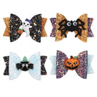 Glittery Halloween Hair Bows with Spooky Cabochons in Stock - hair accessory