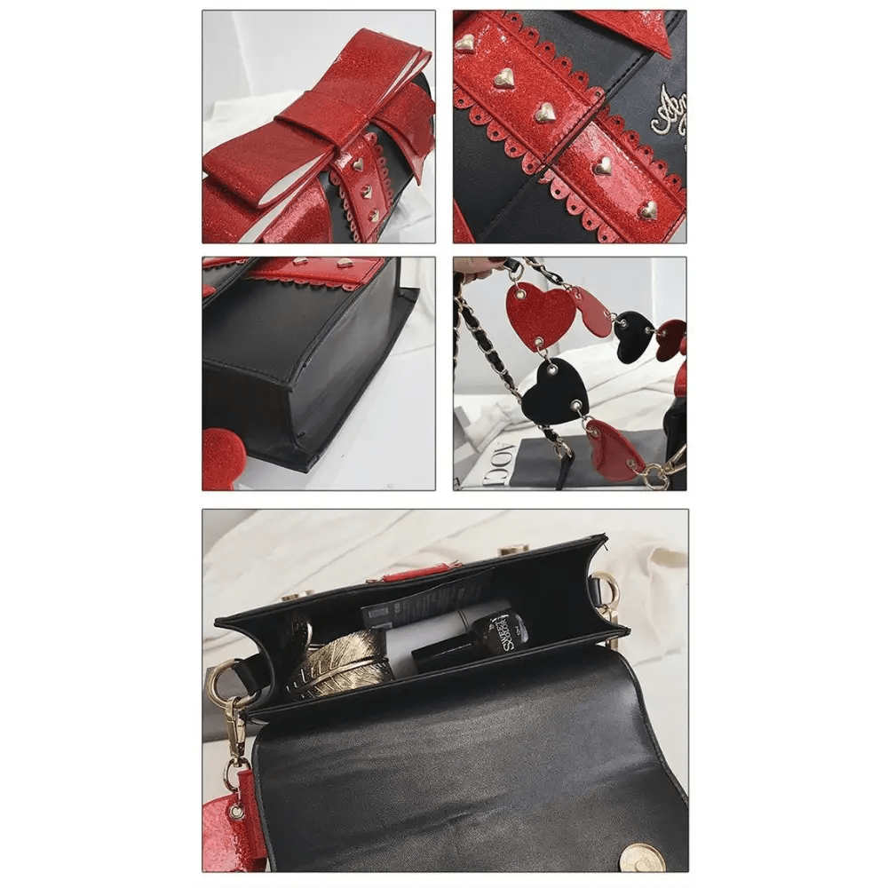 Glittery Lolita Gift Handbag Shaped Like a Present With Bow - Cosparty