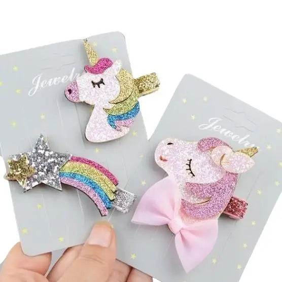 Glittery Magical Unicorn Hair Clips for All Hair Lengths - hair