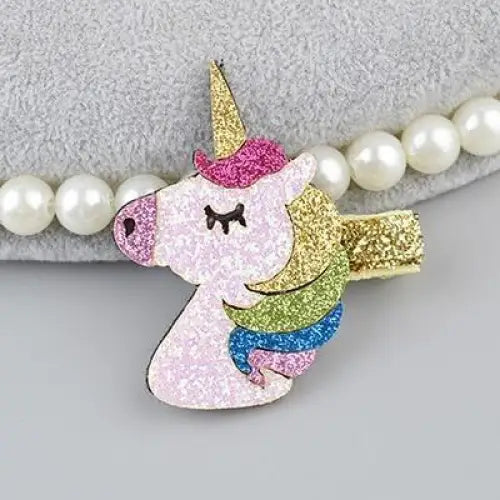 Kawaii Glitter Unicorn Hair Clips Barrettes Cute Fashion Little Space Hairpins Clip On Accessories