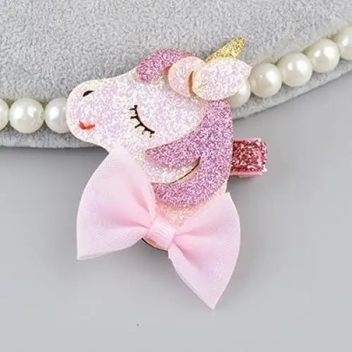 Kawaii Glitter Unicorn Hair Clips Barrettes Cute Fashion Little Space Hairpins Clip On Accessories