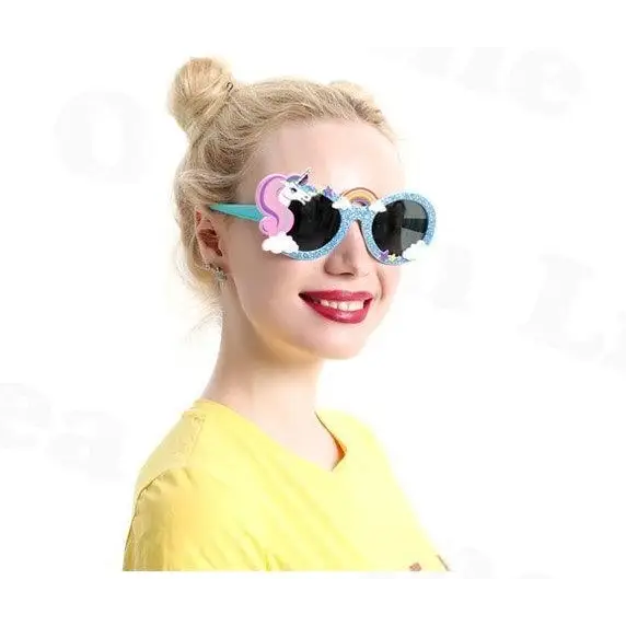 Glittery Unicorn Sunglasses for Kawaii Outfits - glasses