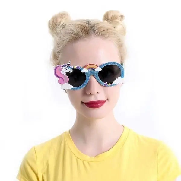 Glittery Unicorn Sunglasses for Kawaii Outfits - glasses