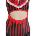 God’s Salvation Onesie with Gothic Striped Design in Black and Red - lingerie