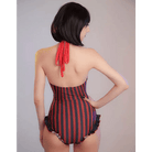 God's Salvation Onesie with Gothic Striped Design in Black and Red - Cosparty