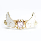 Gold Plated Angel Wing Gemstone Cuff Bracelet for Magical Girls - Jewelry