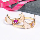 Gold Plated Angel Wing Gemstone Cuff Bracelet for Magical Girls - Jewelry