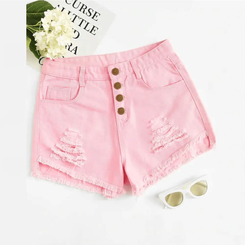 Gorgeous Distressed Acid - Washed Candy Colored Shorts - Cosparty