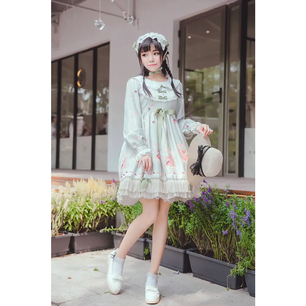 Gorgeous Lolita Dress with Squirrel Cameo in Various Colors and Sleeves - Dress